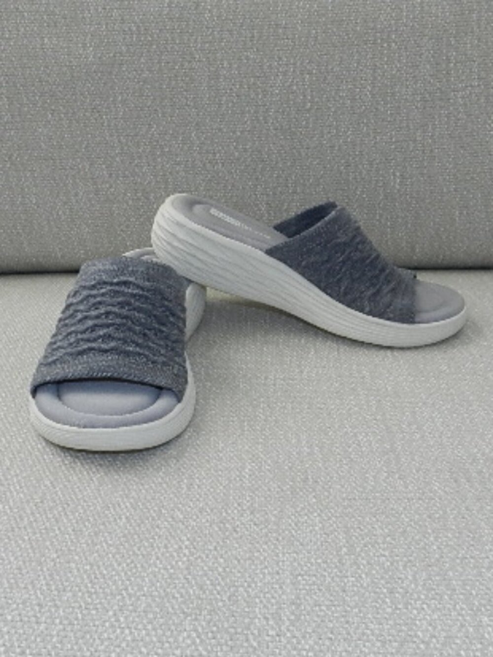Ryka Nanette Ortholite Memory Foam Slide Slip On Knit Sandals Size 6.5W 6 1/2W